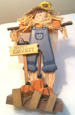 SMALL WOODEN SCARECROW FIGURINE