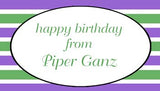 PURPLE GREEN STRIPES PERSONALIZED GIFT OR CALLING CARDS