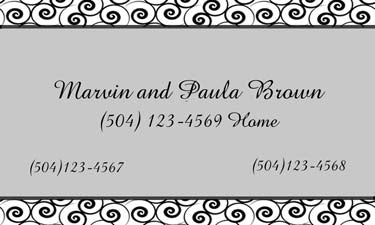 BLACK AND GREY SWIRLS PERSONALIZED GIFT OR CALLING CARDS