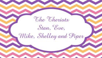 MULTI-COLOR CHEVRON PATTERN PERSONALIZED GIFT OR CALLING CARDS