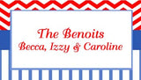 CHEVRON AND STRIPE PATTERNS PERSONALIZED GIFT OR CALLING CARDS