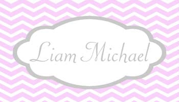 SCALLOP FRAME AND CHEVRON PATTERN PERSONALIZED GIFT OR CALLING CARDS
