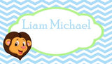 LION HEAD CHEVRON BACKGROUND PERSONALIZED GIFT OR CALLING CARDS