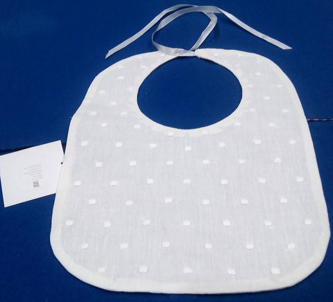 PLAIN BIB WITH EMBROIDERED POLKA DOTS