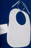 PLAIN BIB WITH EMBROIDERED POLKA DOTS