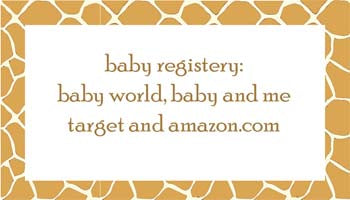 GIRAFFE PRINT PERSONALIZED GIFT OR CALLING CARDS