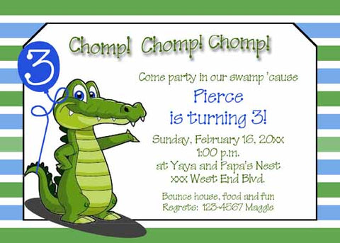 CHOP CHOP ALLIGATOR CUSTOM INVITATION