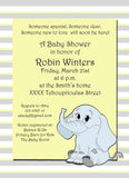 SWEET BABY ELEPHANT CUSTOM INVITATION