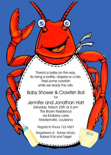 Crawfish Couples Baby Shower Invitation