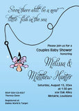 FISHING HOOK AND PACIFIER CUSTOM INVITATION