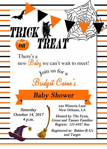TRICK OR TREAT BABY CUSTOM INVITATION