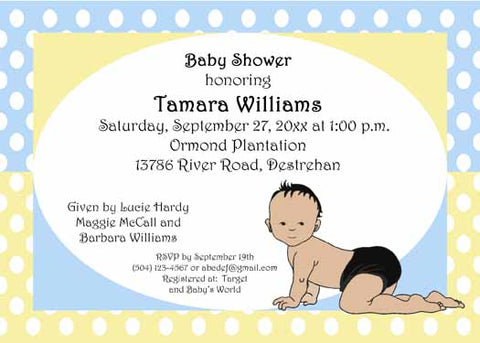 AFRO-AMERICAN BABY BOY CUSTOM INVITATION