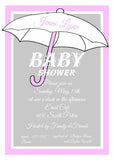 UMBRELLA SILHOUETTE CUSTOM INVITATION