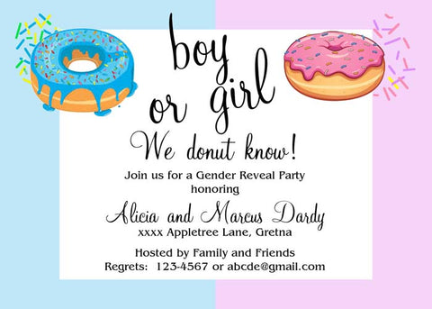 DONUTS AND SPRINKLES CUSTOM INVITATION