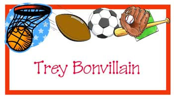MIX OF SPORTS BALL PERSONALIZED GIFT OR CALLING CARDS