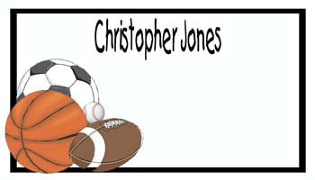 SPORTS BALLS PERSONALIZED GIFT OR CALLING CARDS