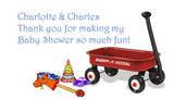 RED WAGON PERSONALIZED GIFT OR CALLING CARDS