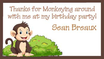 CUTE MONKEY PERSONALIZED GIFT OR CALLING CARDS