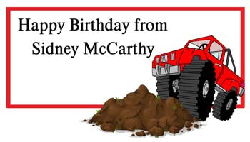 MONSTER TRUCK PERSONALIZED GIFT OR CALLING CARDS