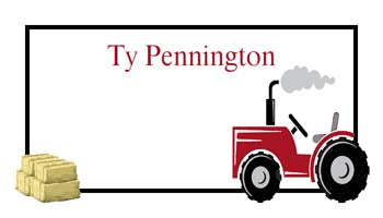 RED TRACTOR PERSONALIZED GIFT OR CALLING CARDS