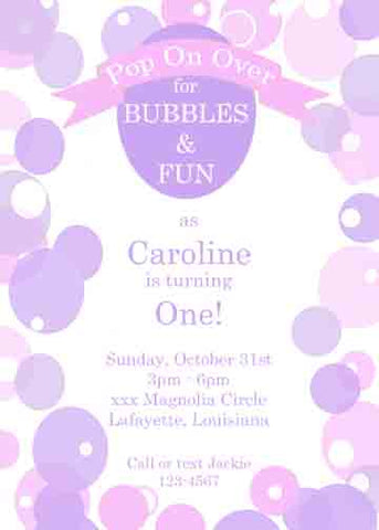 BUBBLES CUSTOM INVITATION