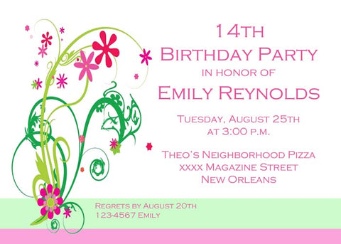 WHIMSICAL FLORAL CUSTOM INVITATION