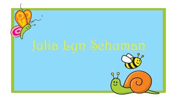 CUTE SNAIL, BEE AND BUTTERFLY PERSONALIZED GIFT OR CALLING CARDS
