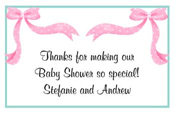 PINK POLKA DOT BOWS PERSONALIZED GIFT OR CALLING CARDS