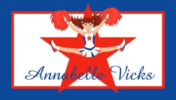 CHEERLEADER WITH STAR PERSONALIZED GIFT OR CALLING CARDS