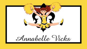 CHEERLEADER WITH FLEUR DE LIS (FDL) PERSONALIZED GIFT OR CALLING CARDS