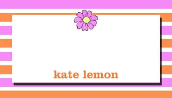 FLOWER AND STRIPES GIFT OR CALLING CARDS