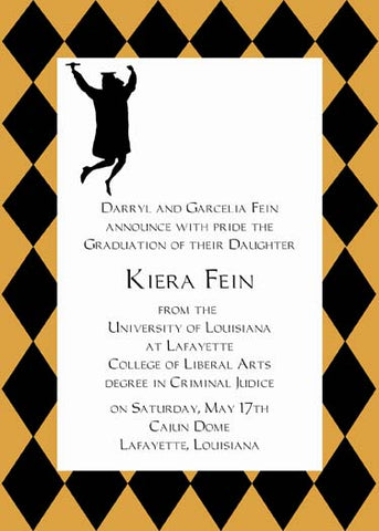 JUMPING FOR GRADUATION CUSTOM INVITATION