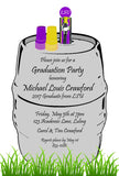 BEER KEG IN SCHOOL COLORS CUSTOM INVITATION