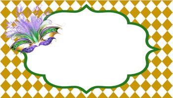 MARDI GRAS MASK PERSONALIZED GIFT OR CALLING CARDS
