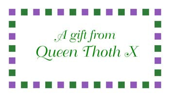 BORDER OF MARDI GRAS COLORED SQUARES PERSONALIZED GIFT OR CALLING CARDS