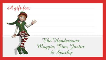 GIRL ELF PERSONALIZED GIFT OR CALLING CARDS