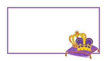 MARDI GRAS CROWNS ON A PILLOW PERSONALIZED GIFT OR CALLING CARDS