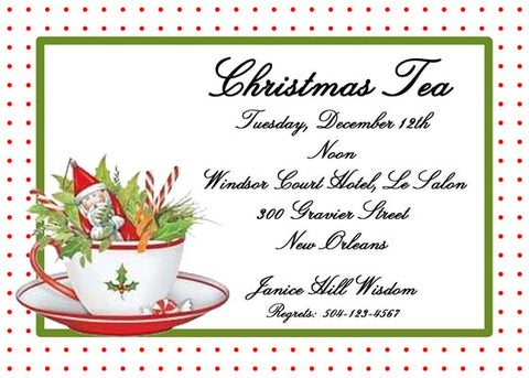 CHRISTMAS TEACUP CUSTOM INVITATION