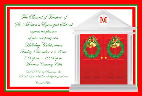 CHRISTMAS FRONT DOORS CUSTOM INVITATION