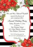 CORNERS OF POINSETTIAS CUSTOM INVITATION