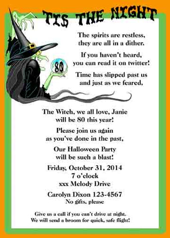 WITCH IN HER LOOKING GLASS CUSTOM INVITATION