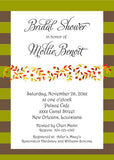 GARLAND OF LEAVES AND STRIPES CUSTOM INVITATION