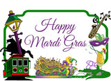 NEW ORLEANS ICONS - MARDI GRAS GREETING CARD