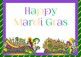 PARADE FLOATS - MARDI GRAS GREETING CARD