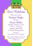 CROWN AND LARGE BANDS OF COLOR CUSTOM INVITATION