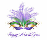 FEATHERED MASK - MARDI GRAS GREETING CARD