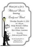 JAZZ MAN AND LAMPPOST CUSTOM INVITATION