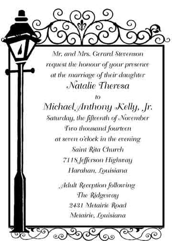 LAMPPOST AND WROUGHT IRON CUSTOM INVITATION