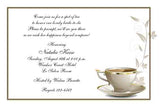 COFFEE OR TEA CUP AND VINES CUSTOM INVITATION