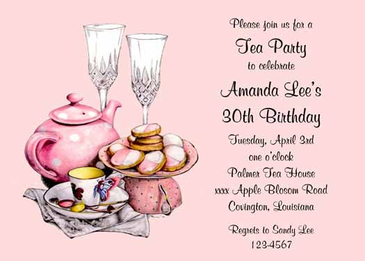High Tea Letters High Tea Invitation Wording